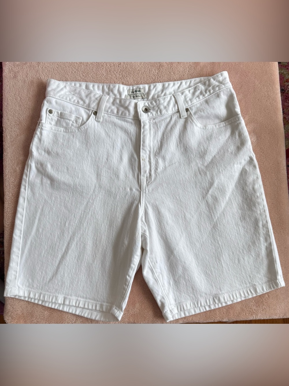 L.L. Bean Classic Fit Size 12 White Jean Shorts Women's Ll